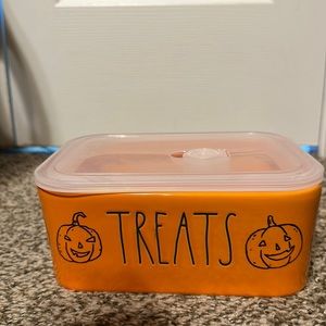 Rae Dunn Halloween Treats Orange Pumpkins Ceramic Bowl with Lid